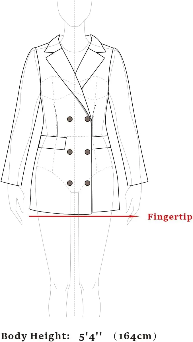 Allegra K Women's Peter Pan Collar Double Breasted Winter Long Trench Pea Coat