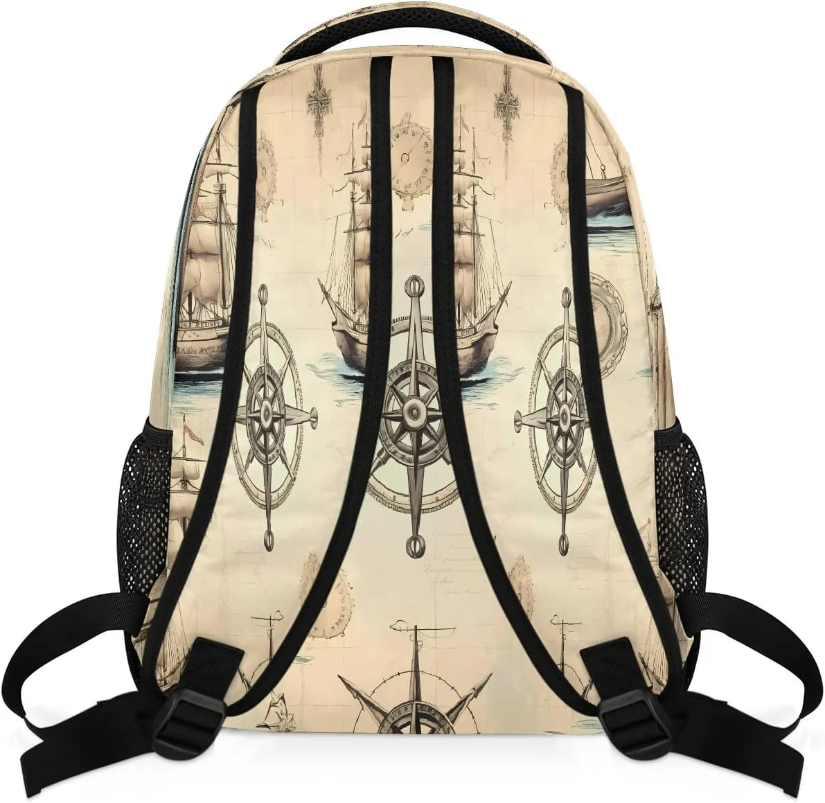 Backpack for Women Men Waterproof Backpack with Laptop Compartment, Lightweight Carry On Backpack for Travel, Work, Picnic, Anchor Compass