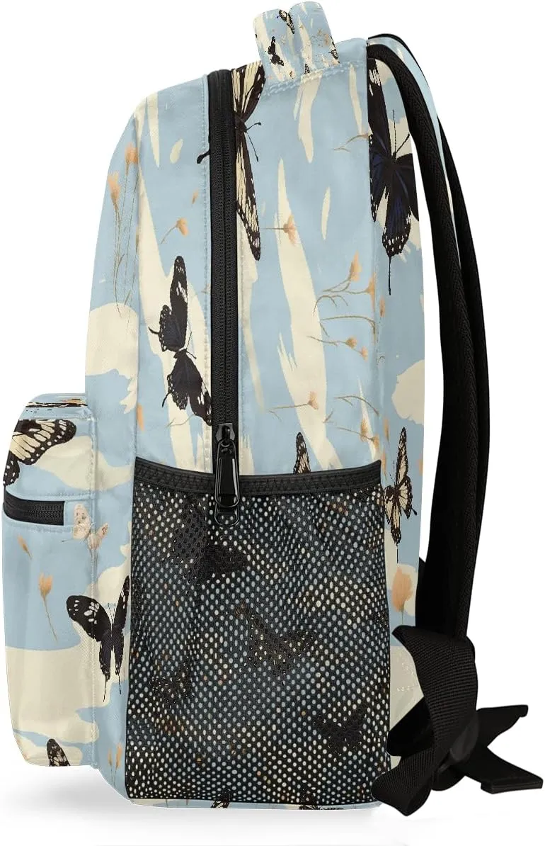 Backpack for Women Men Waterproof Backpack with Laptop Compartment, Lightweight Carry On Backpack for Travel, Work, Picnic, Butterfly Animal Pattern