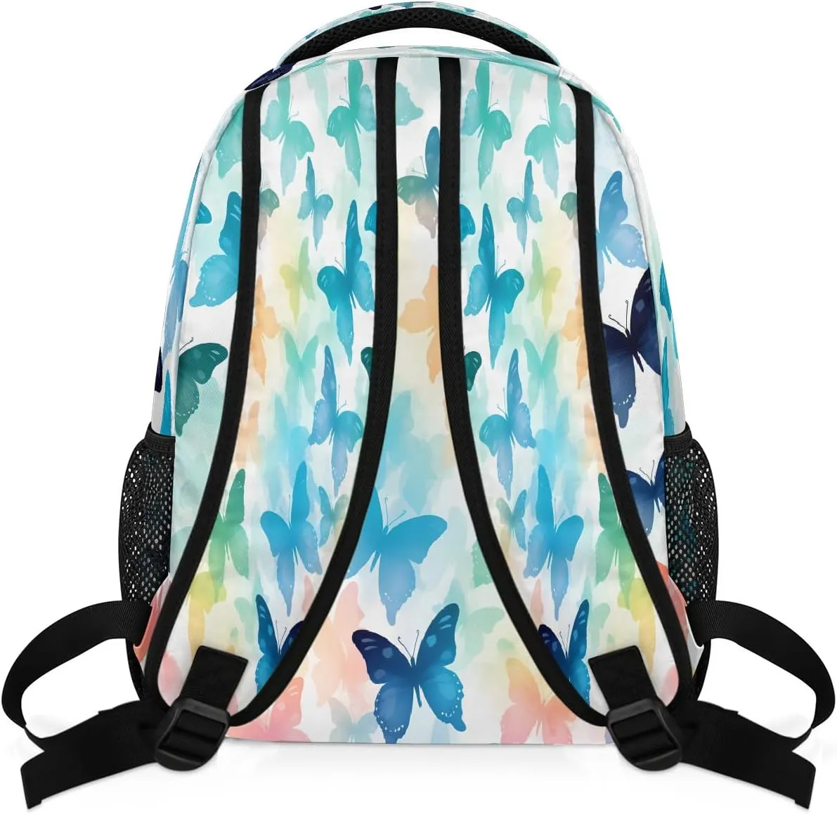Backpack for Women Men Waterproof Backpack with Laptop Compartment, Lightweight Carry On Backpack for Travel, Work, Picnic, Colorful Butterfly Pattern
