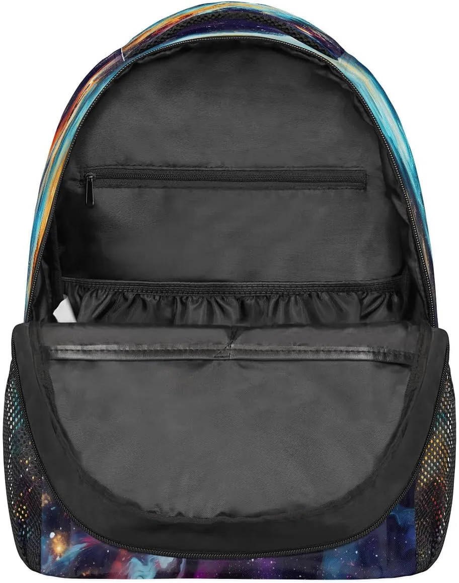 Backpack for Women Men Waterproof Backpack with Laptop Compartment, Lightweight Carry On Backpack for Travel, Work, Picnic, Galaxy Universe