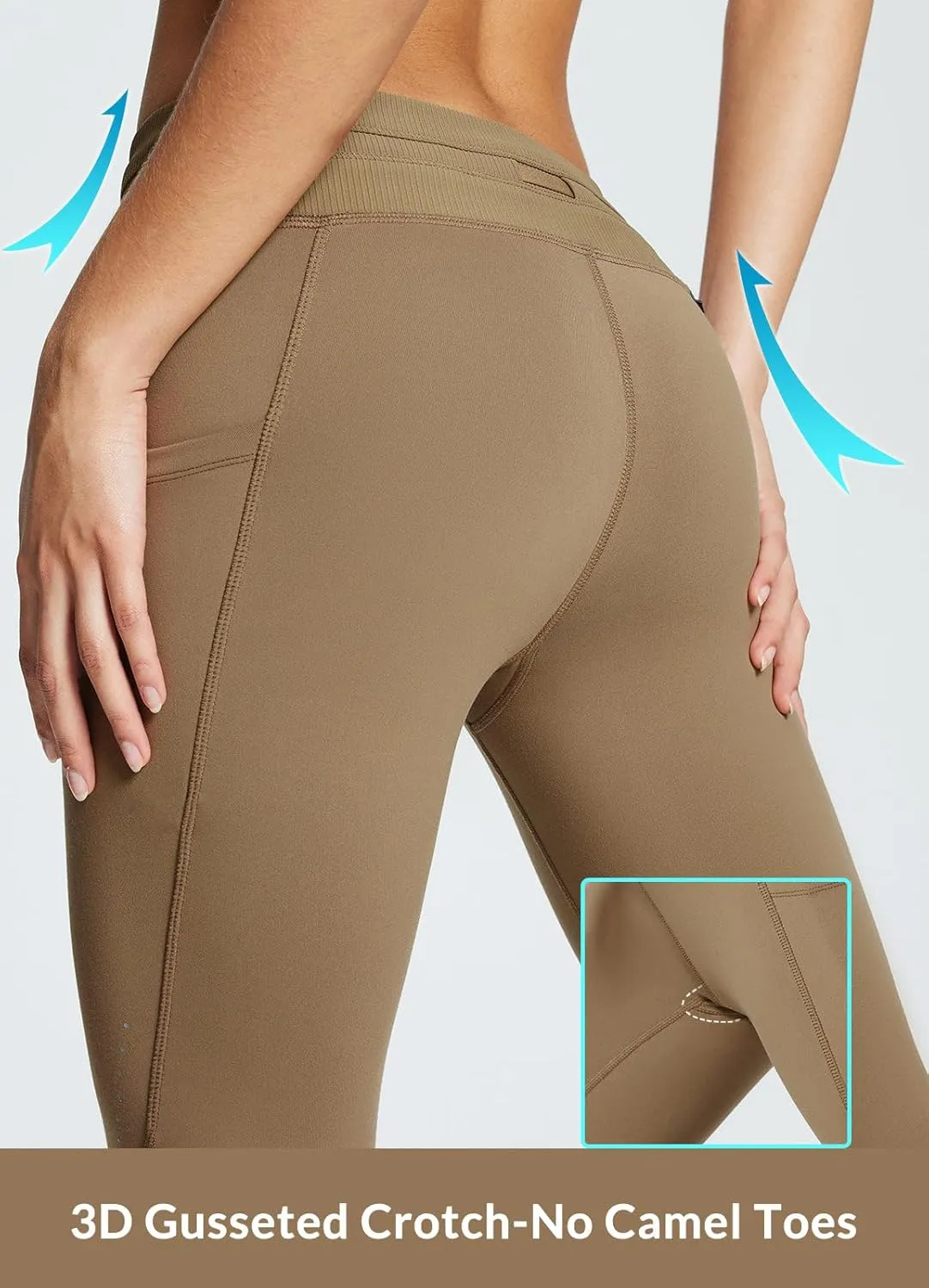 baleaf Women's Fleece Lined High Waisted Leggings Water Resistant Thermal Warm Winter Tights Ski Hiking Pants with Pockets