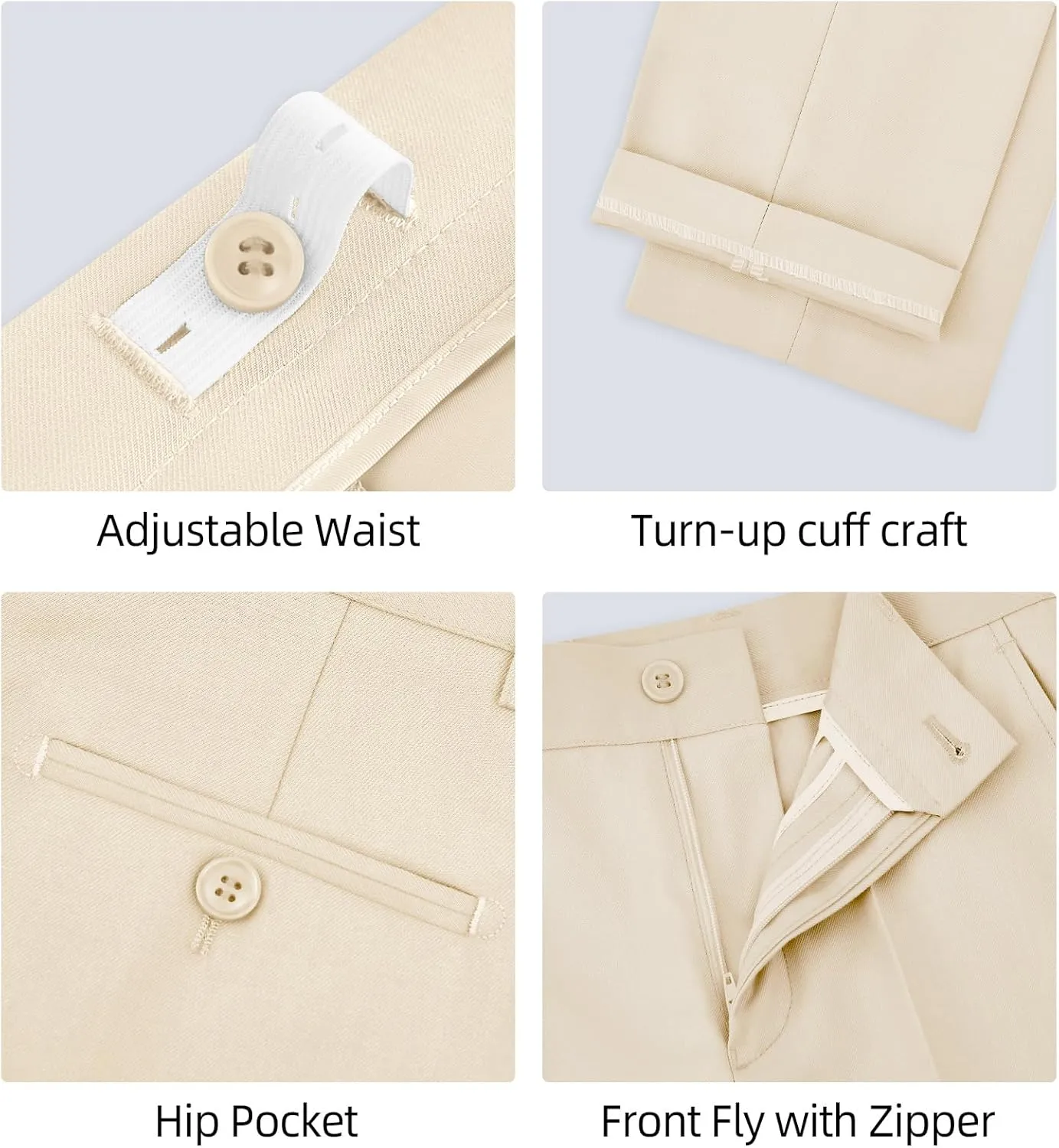 Boys' 6-Piece Formal Slim Fit Suit Set, Vest, Pants, Dress Shirt, Tie, Pocket Square, and Bow Tie