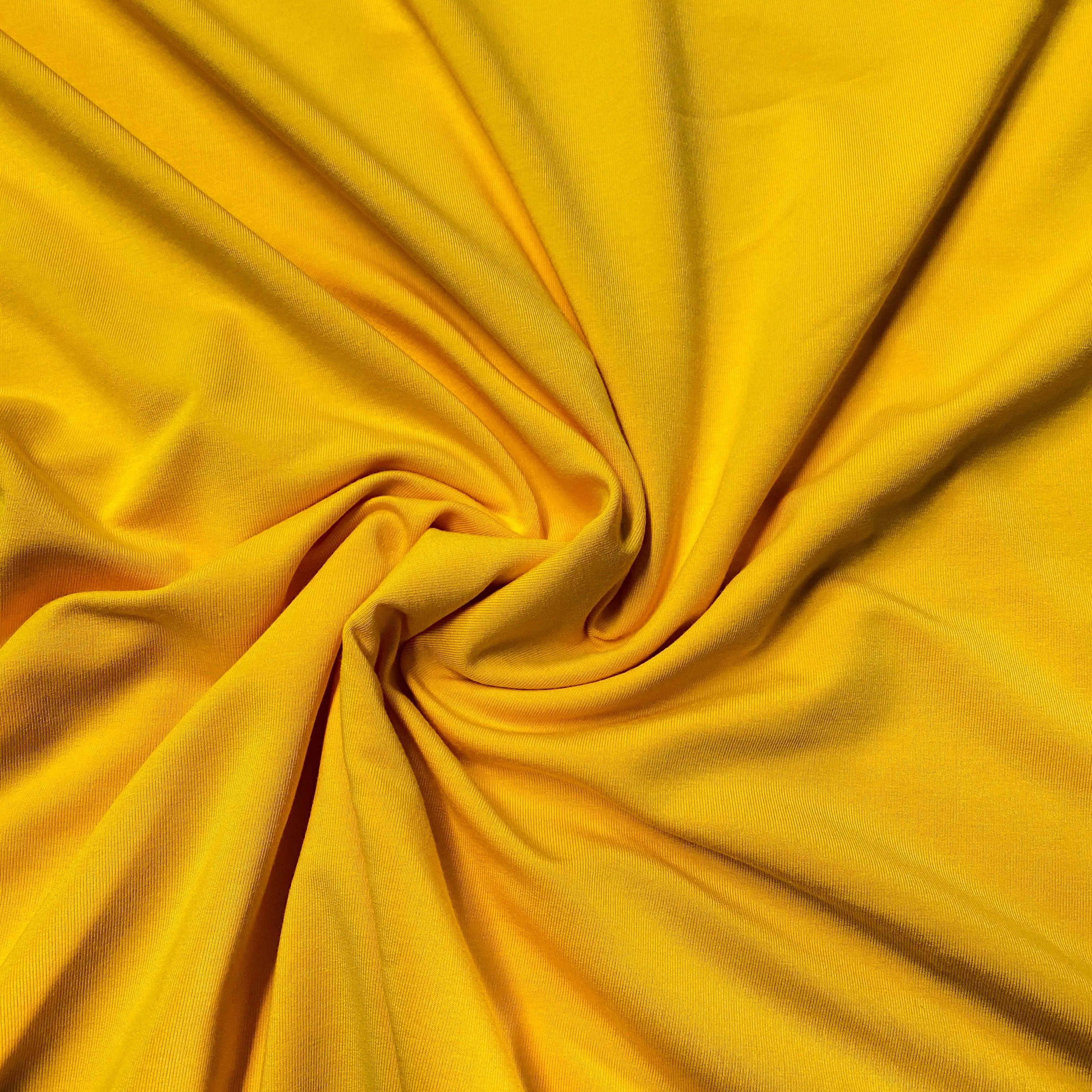Bright Gold Bamboo Stretch French Terry Fabric - 320 GSM, $12.86/yd, 15 Yards