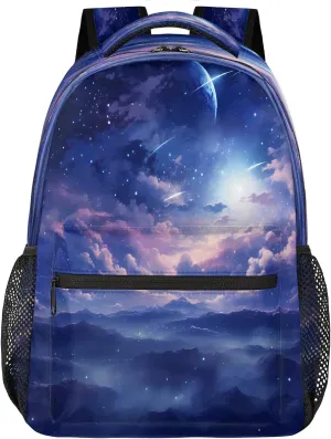 Cosmic Starry Sky Travel Backpack, Large 16 Inch Laptop Bookbag Lightweight Carry-On Bag for Business Travel & Hiking