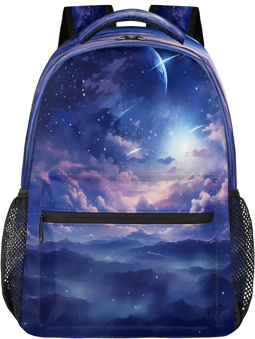 Cosmic Starry Sky Travel Backpack, Large 16 Inch Laptop Bookbag Lightweight Carry-On Bag for Business Travel & Hiking