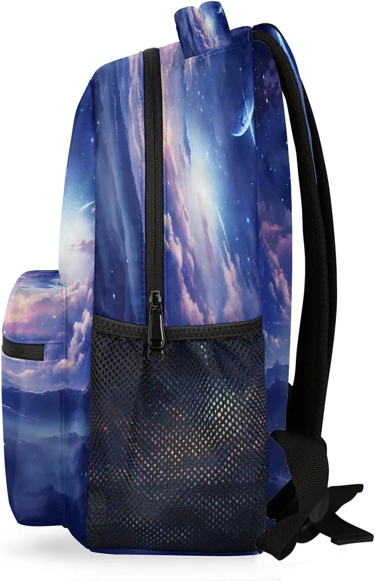 Cosmic Starry Sky Travel Backpack, Large 16 Inch Laptop Bookbag Lightweight Carry-On Bag for Business Travel & Hiking
