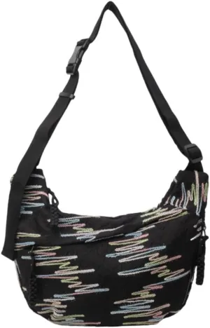 Crescent Crossbody Bags for Women Nylon Dumpling Bag Hobo Bag Slouchy Shoulder Bag Moon Bag Nylon Crescent Bag