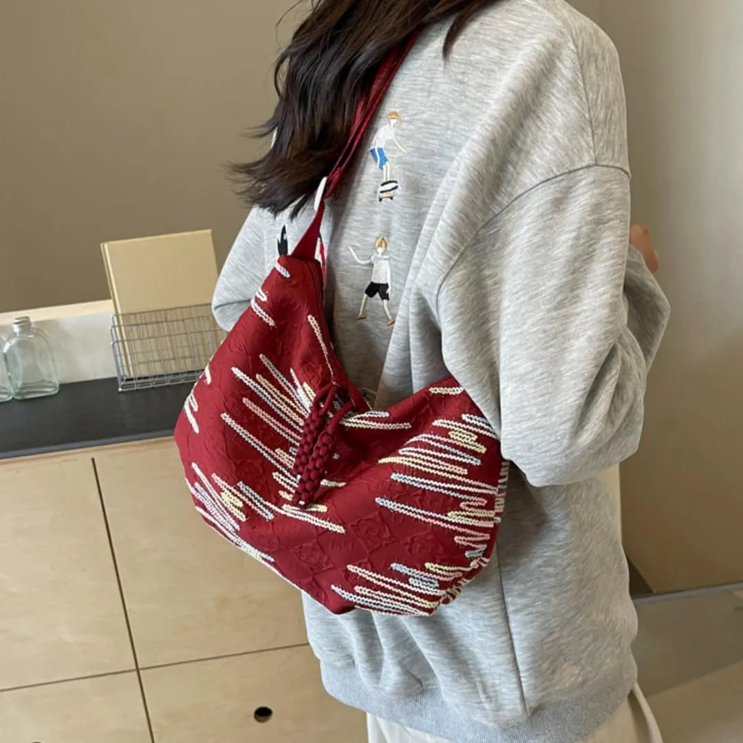 Crescent Crossbody Bags for Women Nylon Dumpling Bag Hobo Bag Slouchy Shoulder Bag Moon Bag Nylon Crescent Bag