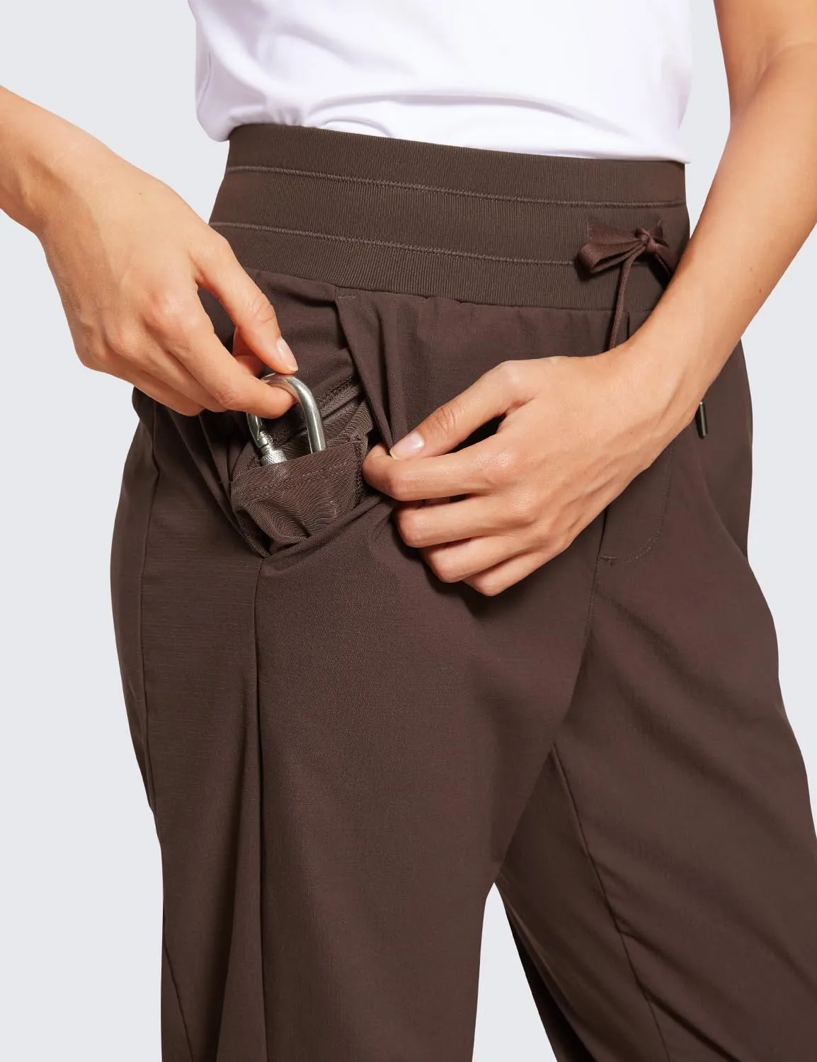 CRZ YOGA Athletic High Waisted Joggers for Women 27.5" - Lightweight Workout Travel Casual Outdoor Hiking Pants with Pockets