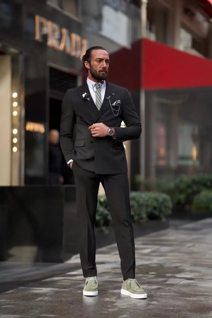Double Breasted Suits for Men 2 Piece Slim Fit Suit Wedding Suit Prom Double Breasted Blazer Pants Suit
