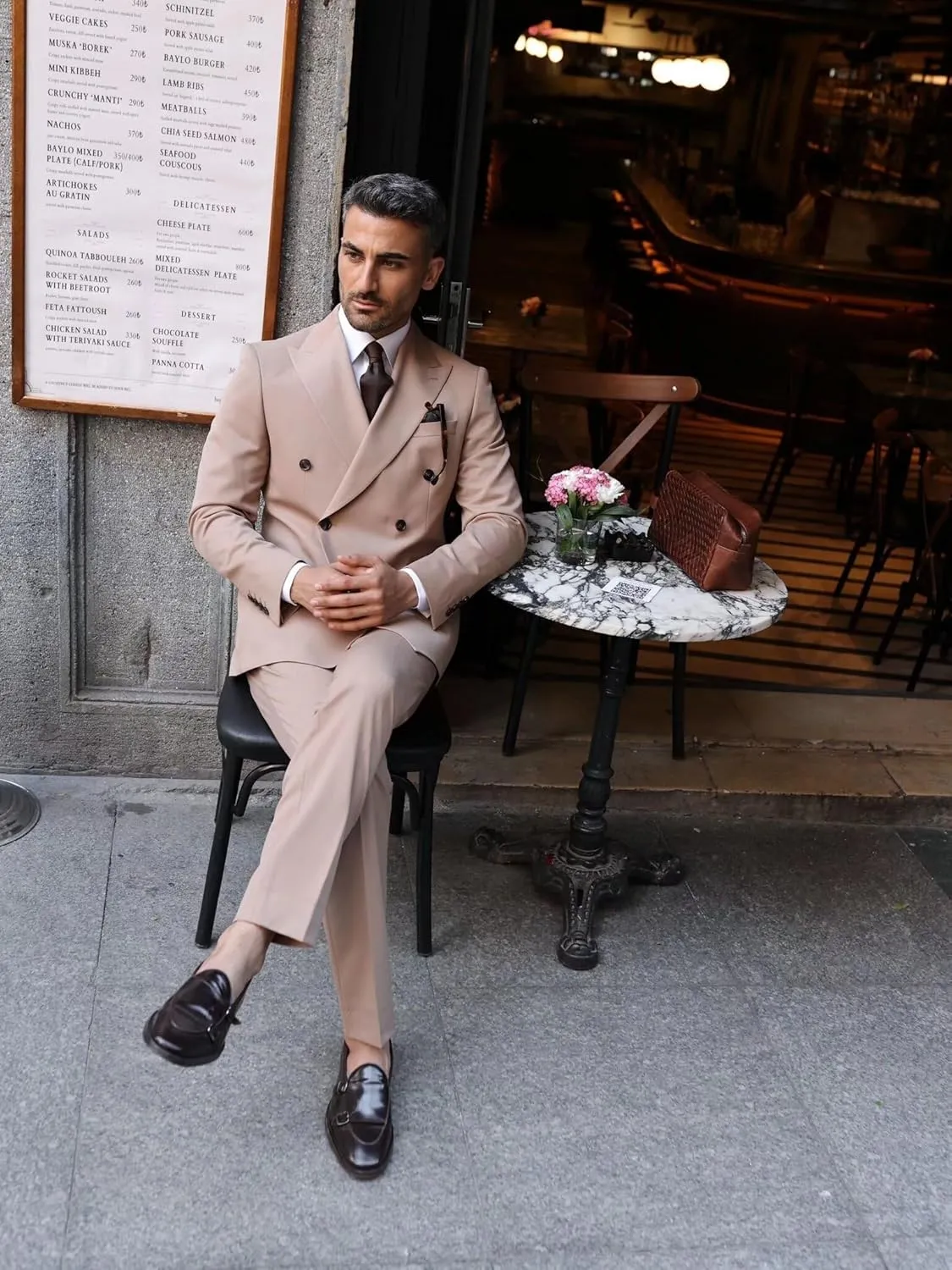 Double Breasted Suits for Men 2 Piece Slim Fit Suit Wedding Suit Prom Double Breasted Blazer Pants Suit