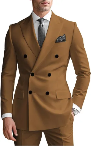 Double Breasted Suits for Men 2 Piece Slim Fit Suit Wedding Suit Prom Double Breasted Blazer Pants Suit
