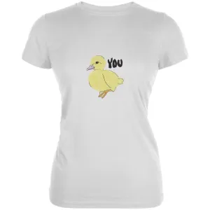 Duck You White Juniors Soft T-Shirt