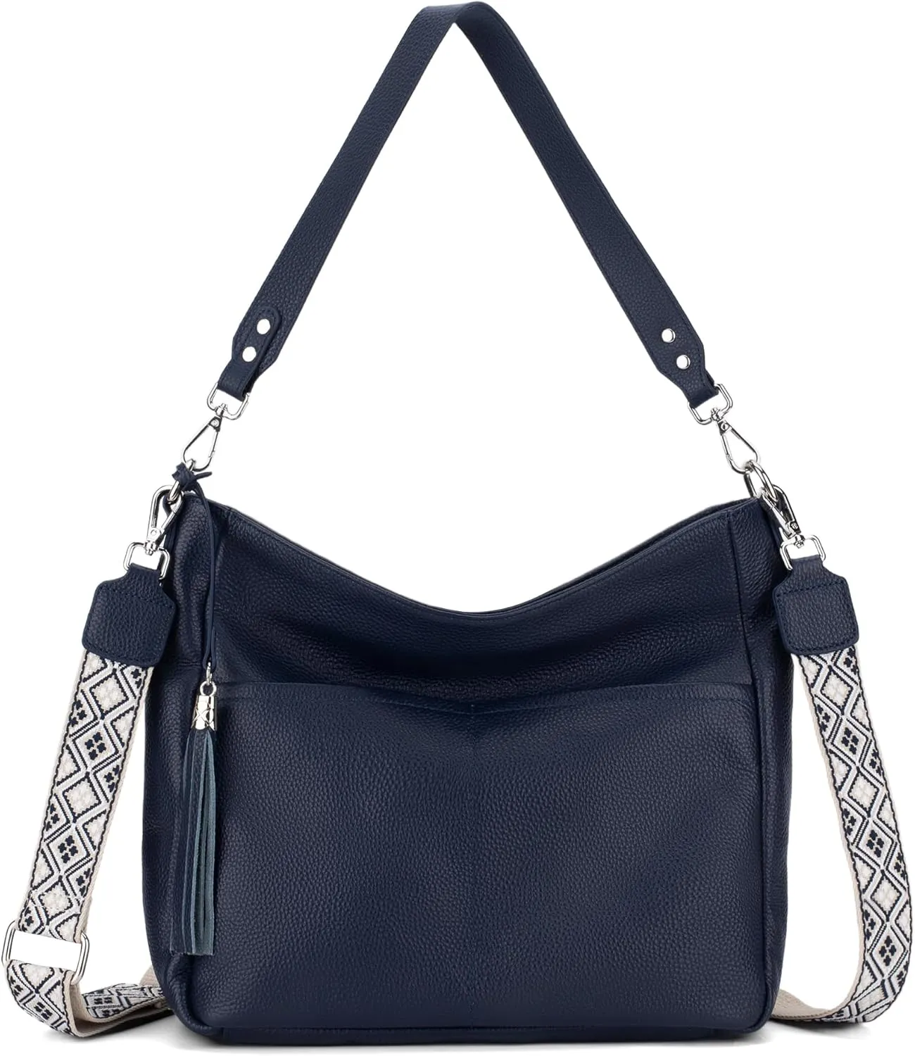 Genuine Leather Purse for Women, Soft Leather Crossbody Hobo Bag with 2 Removable Straps Womens Purses and Handbags