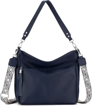 Genuine Leather Purse for Women, Soft Leather Crossbody Hobo Bag with 2 Removable Straps Womens Purses and Handbags