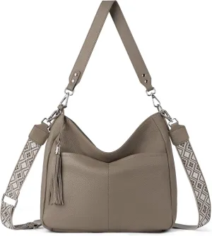 Genuine Leather Purse for Women, Soft Leather Crossbody Hobo Bag with 2 Removable Straps Womens Purses and Handbags