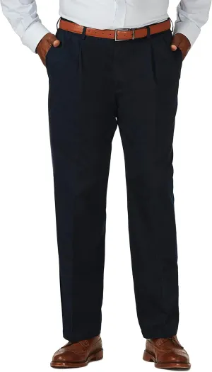 Haggar Men's Work to Weekend Hidden Expandable Waist No Iron Flat Front Pant