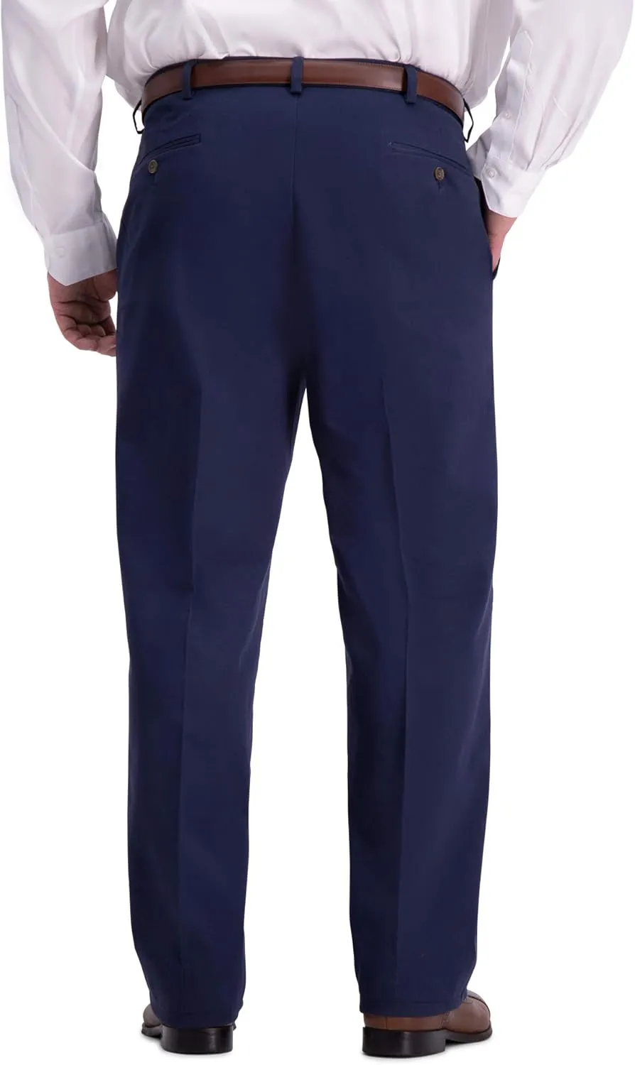 Haggar Men's Work to Weekend Hidden Expandable Waist No Iron Flat Front Pant