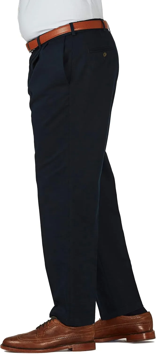 Haggar Men's Work to Weekend Hidden Expandable Waist No Iron Flat Front Pant