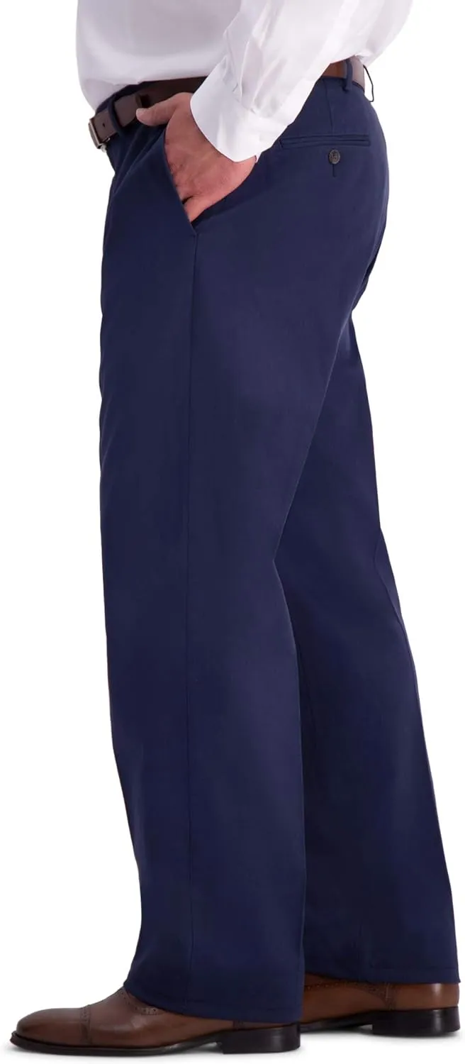 Haggar Men's Work to Weekend Hidden Expandable Waist No Iron Flat Front Pant