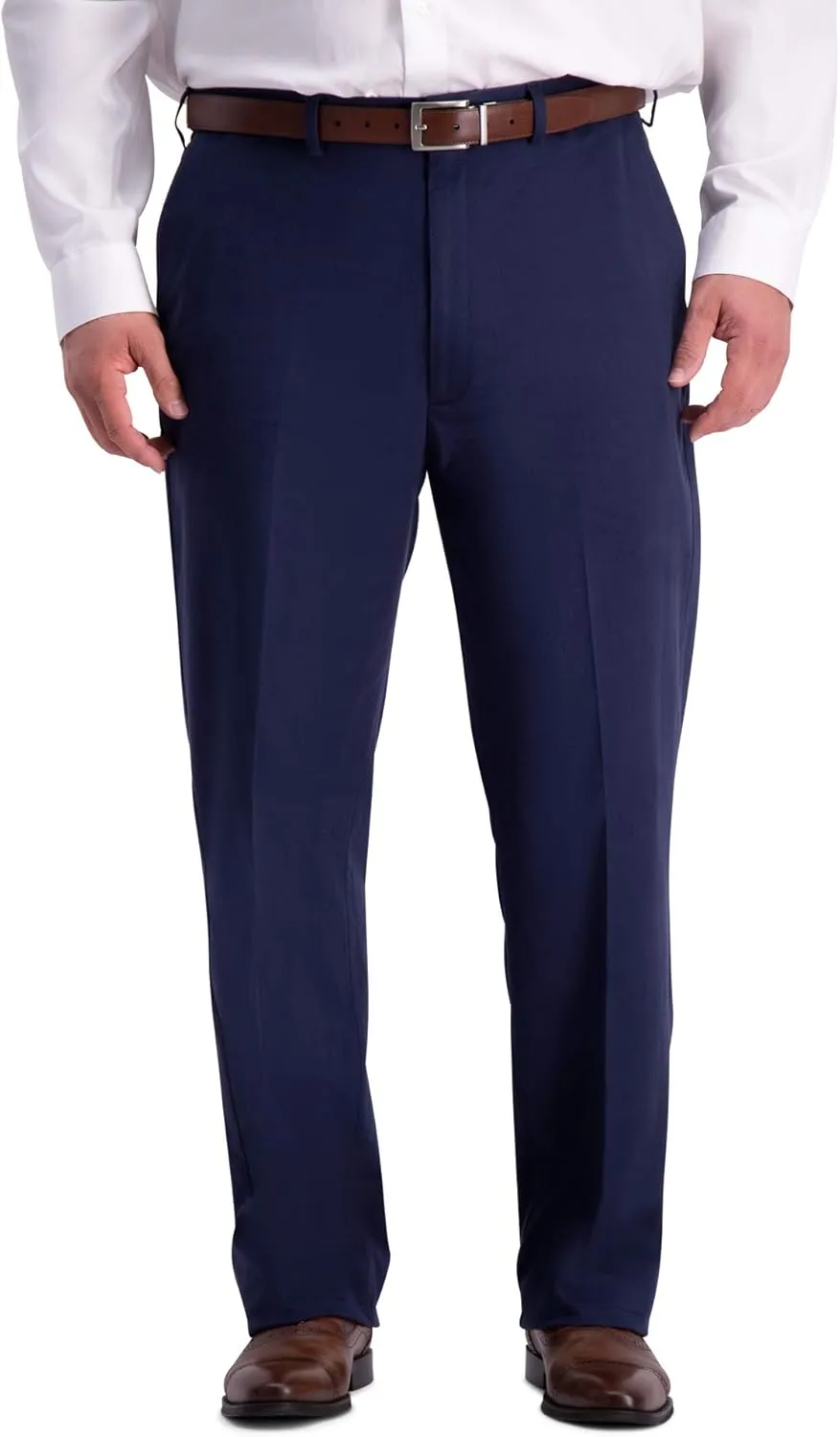 Haggar Men's Work to Weekend Hidden Expandable Waist No Iron Flat Front Pant