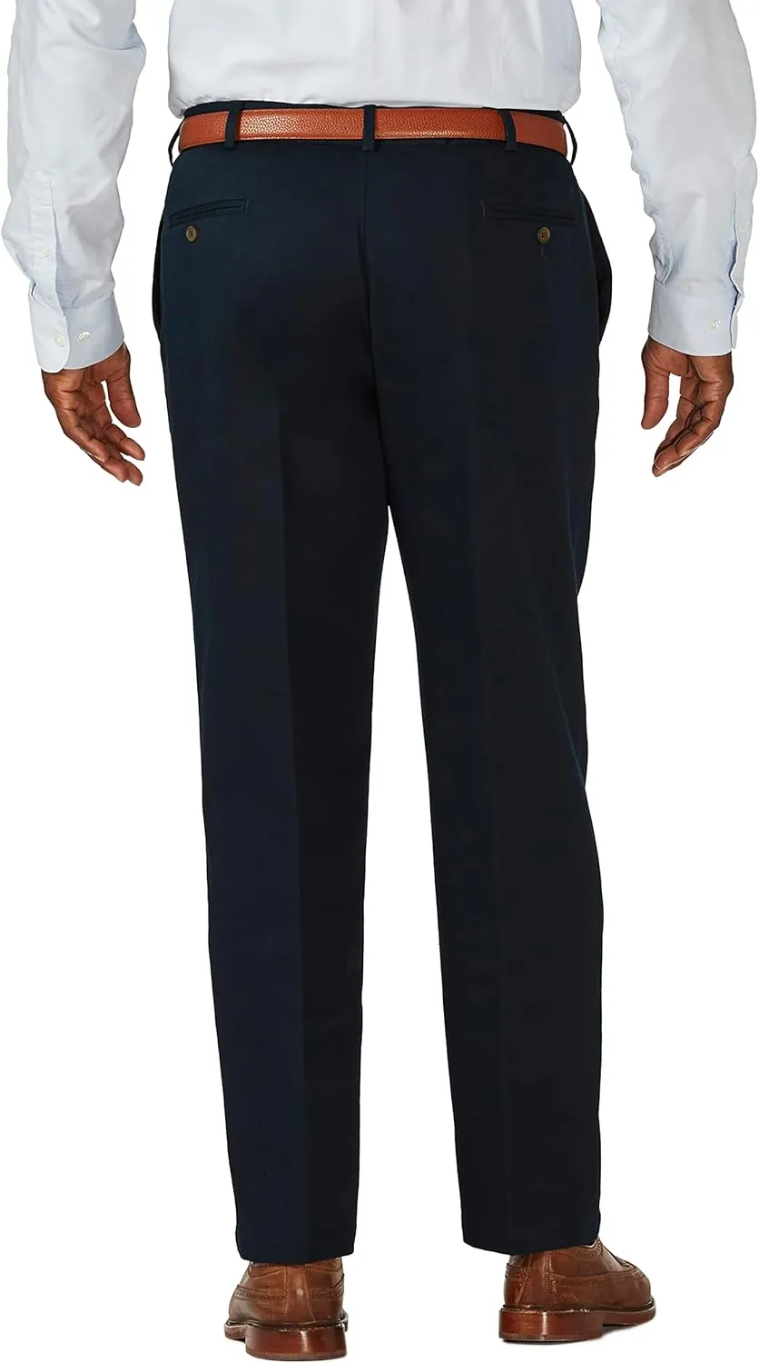 Haggar Men's Work to Weekend Hidden Expandable Waist No Iron Flat Front Pant