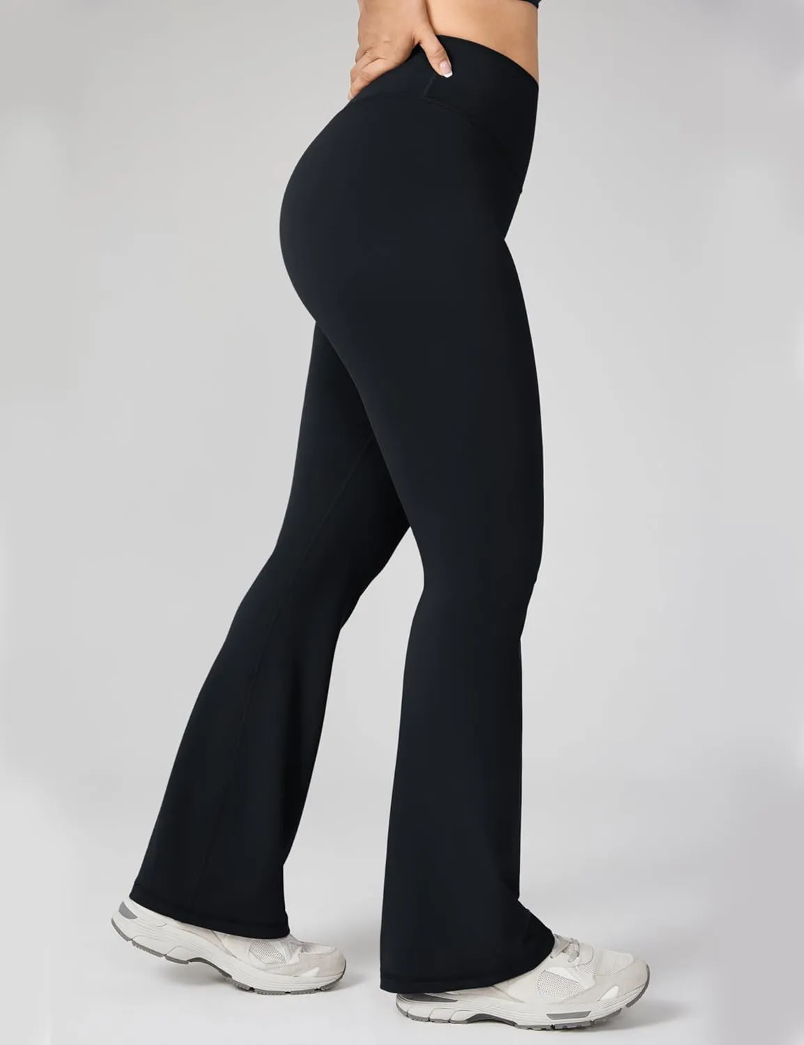 Hugcurve No Front Seam High Waisted Flare Leggings for Women Bootcut Yoga Pants Buttery Soft Lounge Workout - 31''