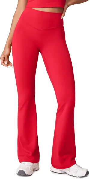 Hugcurve No Front Seam High Waisted Flare Leggings for Women Bootcut Yoga Pants Buttery Soft Lounge Workout - 31''