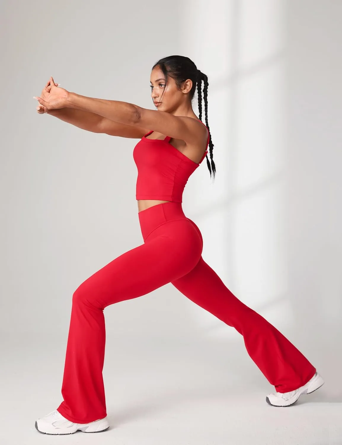 Hugcurve No Front Seam High Waisted Flare Leggings for Women Bootcut Yoga Pants Buttery Soft Lounge Workout - 31''