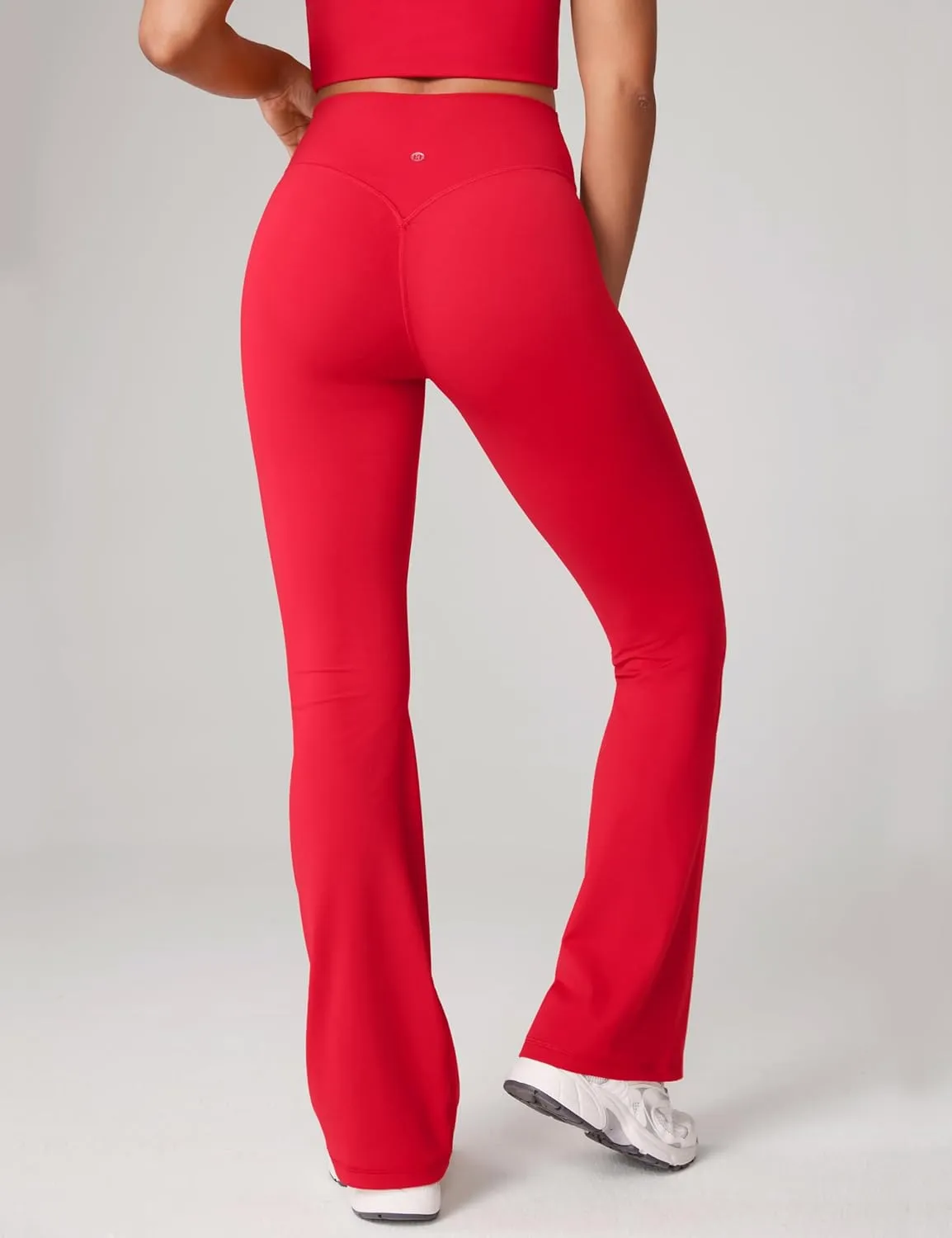 Hugcurve No Front Seam High Waisted Flare Leggings for Women Bootcut Yoga Pants Buttery Soft Lounge Workout - 31''