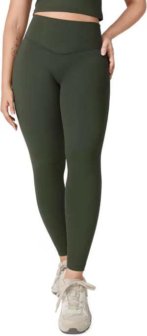 Hugcurve No Front Seam High Waisted Workout Leggings for Women Buttery Soft Yoga Pants Gym Athletic Tights - 25''