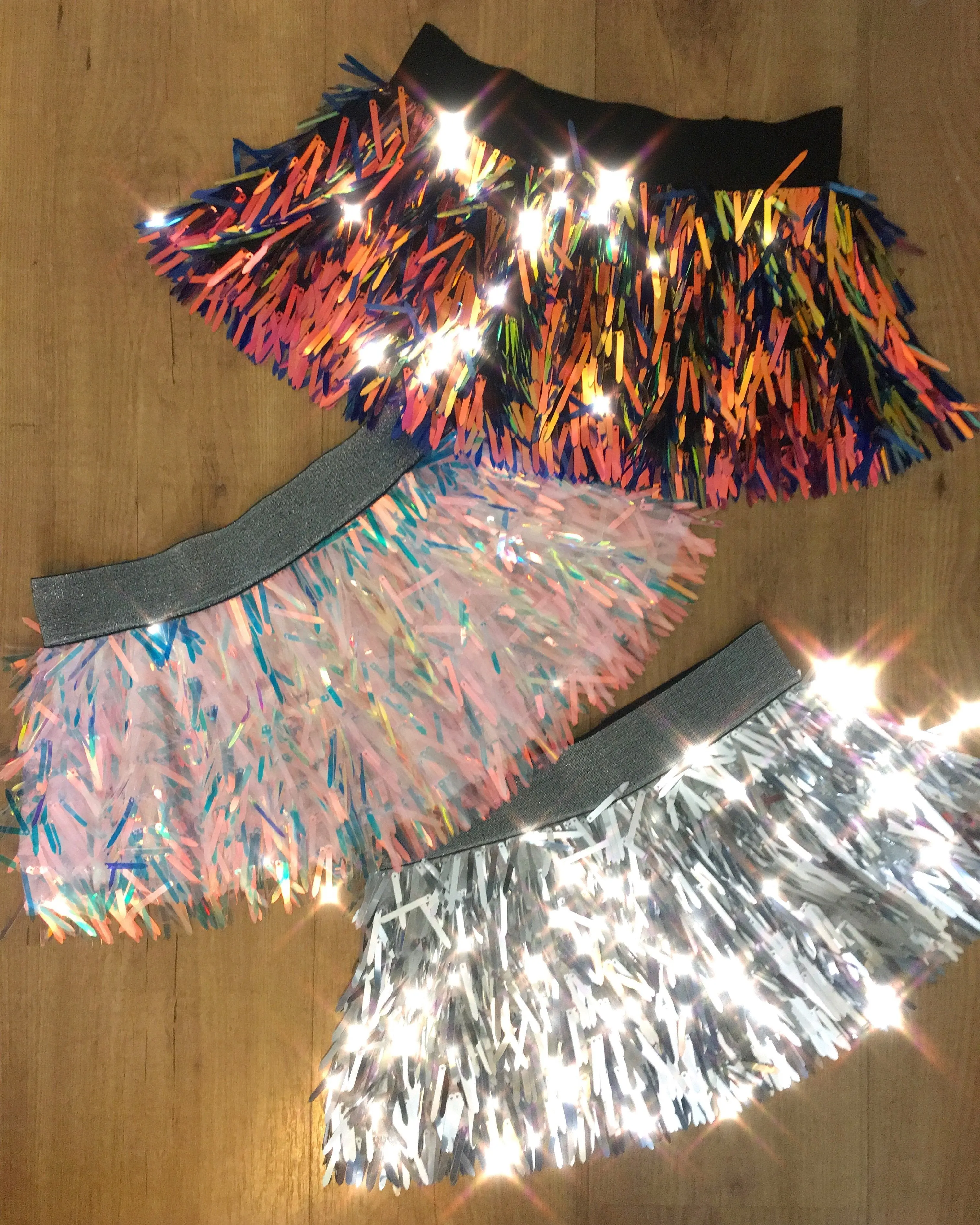 Iridescent Unicorn Tears Mini Sequin Skirt