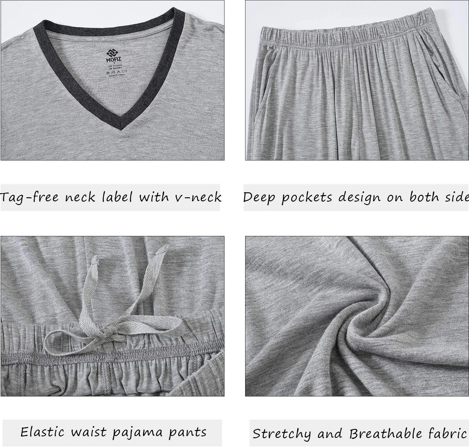 JINSHI Women's Pajamas Set Short Sleeve Top and Capri Pants Lightweight Sleepwear Comfy Pjs Lounge Set with Pockets