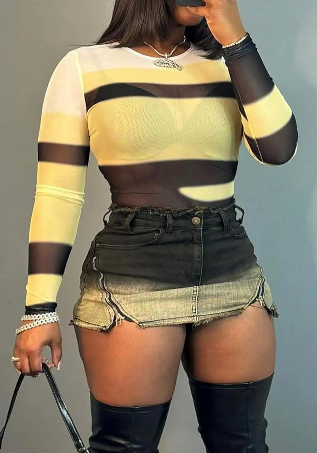 LAJIOJIO Womens Casual Y2K Denim Mini Skirts with Pockets,Sexy Stretchy Distressed High Waisted Short Jean Skorts