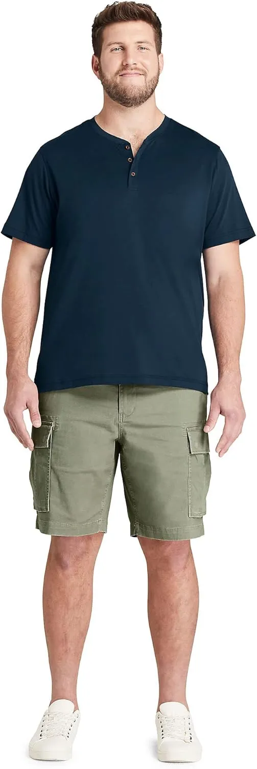 Lands' End Men's Short Sleeve American-Grown Supima Cotton Jersey Henley