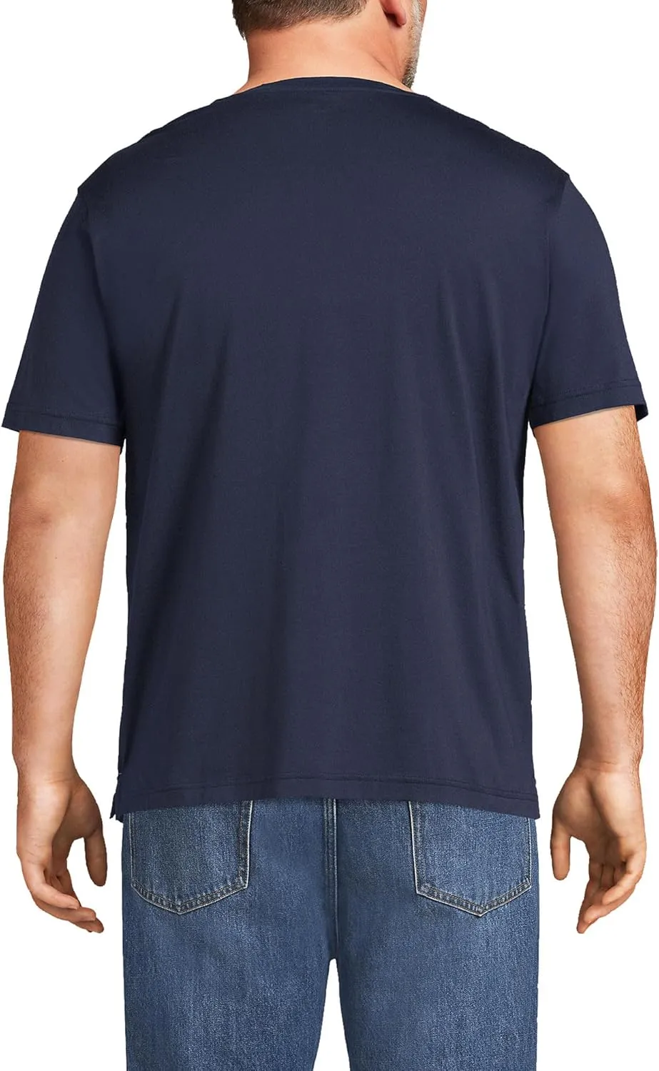 Lands' End Men's Short Sleeve American-Grown Supima Cotton Jersey Henley