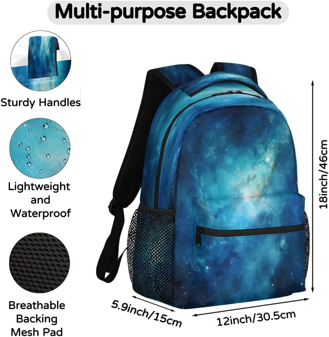 Lightweight Travel Backpack, Galaxy Universe Nebula Large Capacity Bookbag, Waterproof Travel Bag Casual Daypack for Men Women Adults