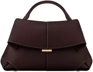 Luxury Genuine Leather Handbag for Women - Designer Top Handle Crossbody Bag with Adjustable Strap