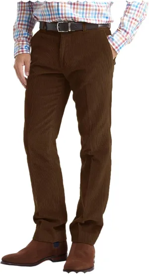 Men's Slim Fit Flat Front Corduroy Dress Pants for Work to Weekend