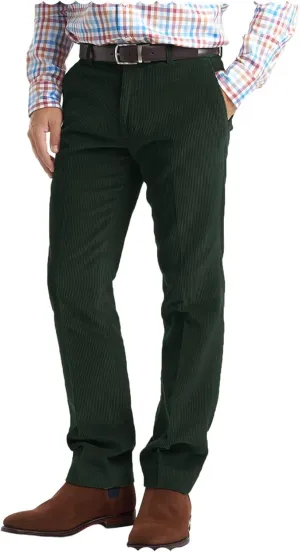 Men's Slim Fit Flat Front Corduroy Dress Pants for Work to Weekend