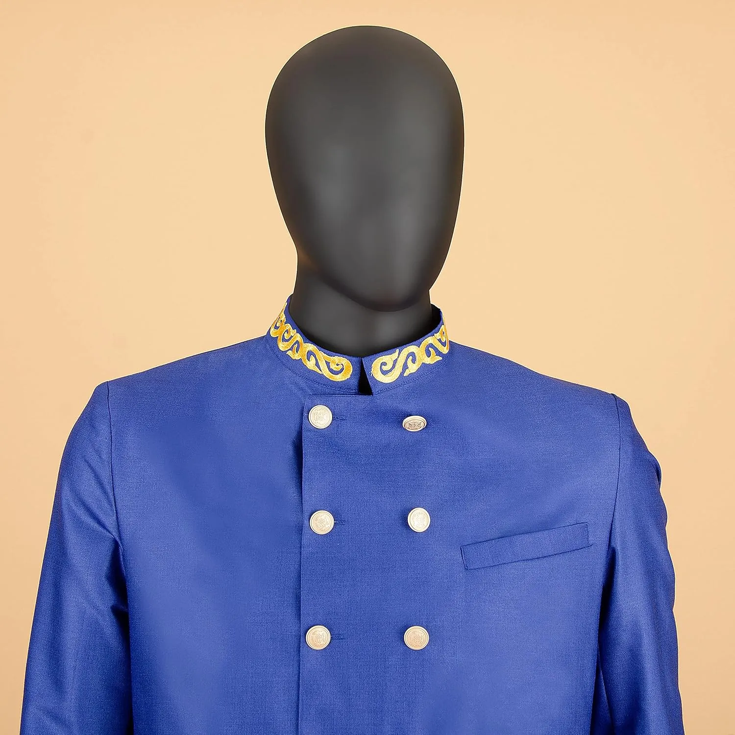 Men`s Suit African Clothing Dashiki Embroidery Jacket and Pants 2 Piece Set Dashiki Outwear Kerchief for Wedding