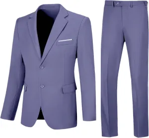 Men's Suit Slim Fit 2 Piece Prom Suits Two Button Jacket Blazer Pants Formal Wedding Dinner Business Tuxedo