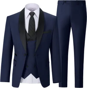 Mens Suit Slim Fit 3 Piece Suits for Wedding Formal Suit Jacket Vest Pants Set Business Casual Suits Prom Tuxedos