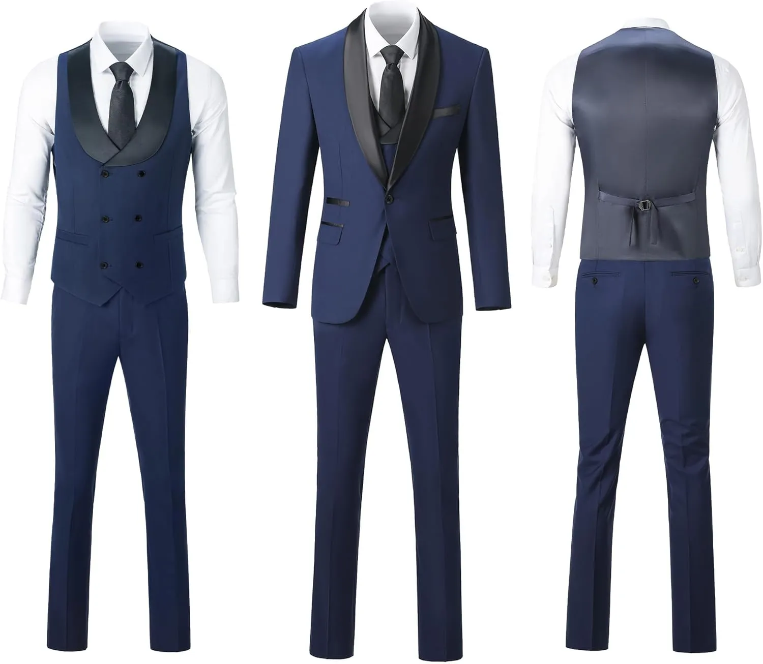 Mens Suit Slim Fit 3 Piece Suits for Wedding Formal Suit Jacket Vest Pants Set Business Casual Suits Prom Tuxedos