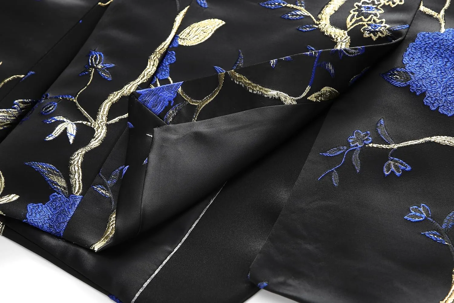 MOGU Mens 3 Piece Suit Slim Fit Tuxedo Floral Print Jacket Vest Pants Set for Wedding Prom Dinner