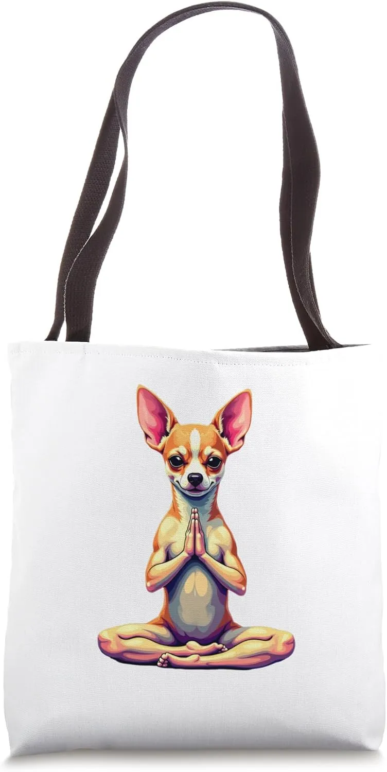 Namaste, Chihuahua, Chihuahua Love, Dog, Fun, Cute, Yoga, Tote Bag