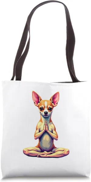 Namaste, Chihuahua, Chihuahua Love, Dog, Fun, Cute, Yoga, Tote Bag