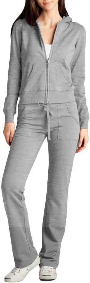 NE PEOPLE Womens Casual Basic Terry Zip Up Hoodie Sweatsuit Tracksuit Set S-3XL