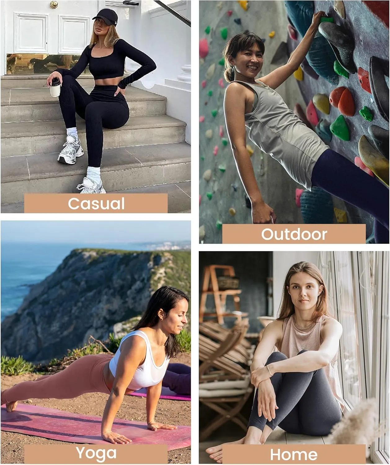 NexiEpoch High Waisted Leggings for Women - Black Tummy Control Compression Soft Yoga Pants for Workout Reg & Plus Size